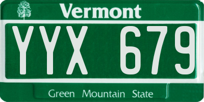 VT license plate YYX679