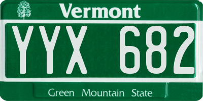 VT license plate YYX682