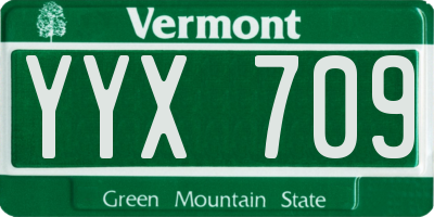 VT license plate YYX709