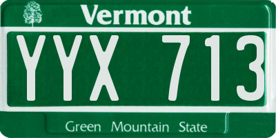 VT license plate YYX713