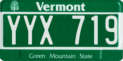 VT license plate YYX719