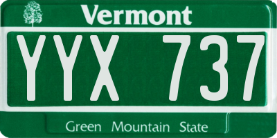VT license plate YYX737