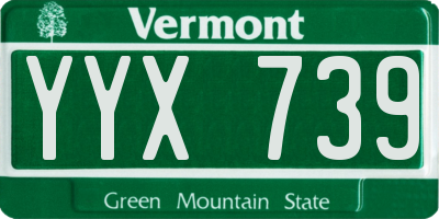 VT license plate YYX739