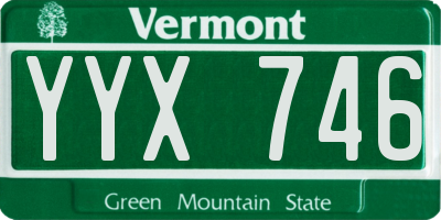 VT license plate YYX746