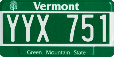 VT license plate YYX751