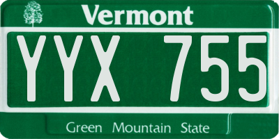 VT license plate YYX755