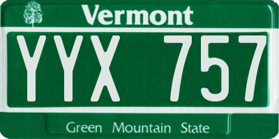 VT license plate YYX757