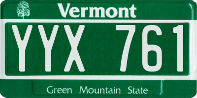 VT license plate YYX761