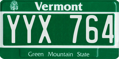 VT license plate YYX764