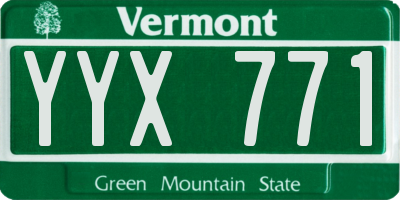 VT license plate YYX771