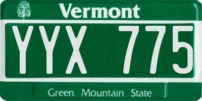 VT license plate YYX775