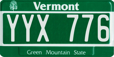 VT license plate YYX776