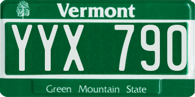 VT license plate YYX790