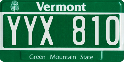 VT license plate YYX810