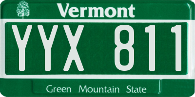 VT license plate YYX811