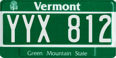 VT license plate YYX812