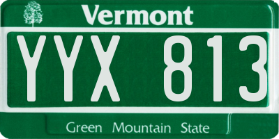 VT license plate YYX813
