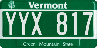 VT license plate YYX817