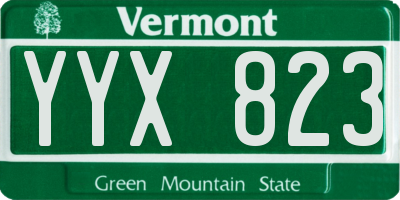 VT license plate YYX823