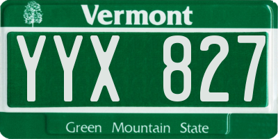 VT license plate YYX827