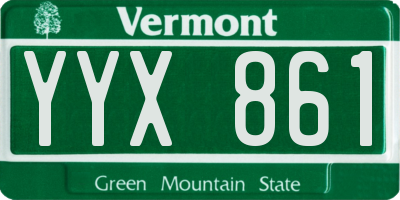 VT license plate YYX861