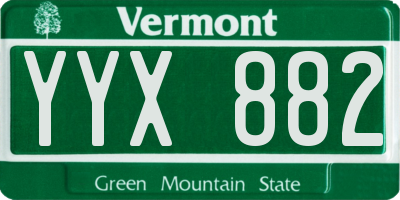 VT license plate YYX882