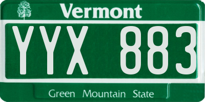 VT license plate YYX883