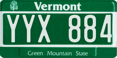 VT license plate YYX884