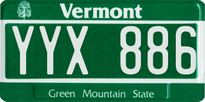 VT license plate YYX886