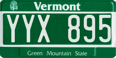 VT license plate YYX895