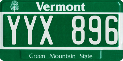 VT license plate YYX896