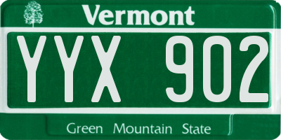 VT license plate YYX902