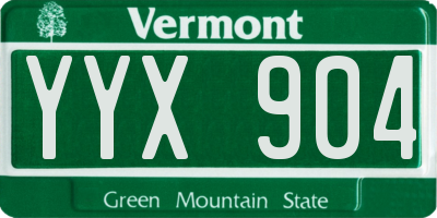 VT license plate YYX904
