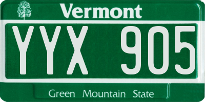 VT license plate YYX905