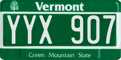 VT license plate YYX907