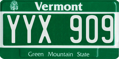 VT license plate YYX909