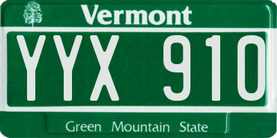 VT license plate YYX910
