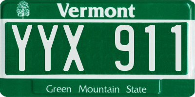 VT license plate YYX911