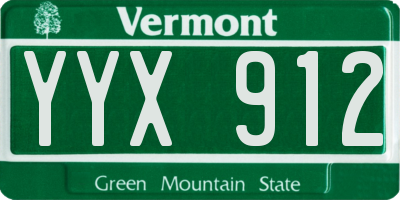 VT license plate YYX912