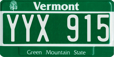 VT license plate YYX915