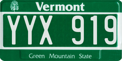 VT license plate YYX919