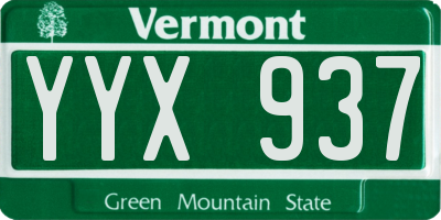 VT license plate YYX937