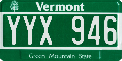 VT license plate YYX946