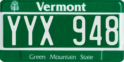 VT license plate YYX948