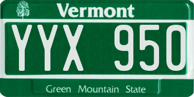 VT license plate YYX950