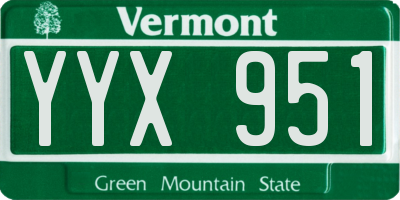 VT license plate YYX951