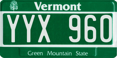VT license plate YYX960