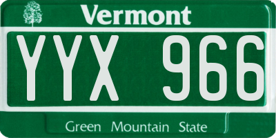 VT license plate YYX966