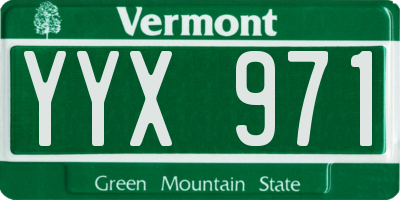 VT license plate YYX971