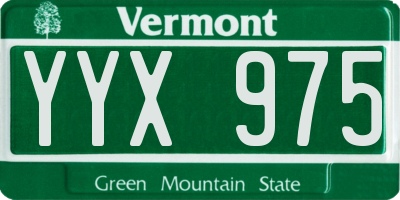 VT license plate YYX975